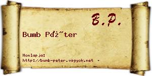 Bumb Péter névjegykártya